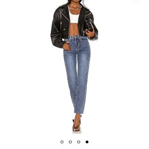 Dark denim straight jeans